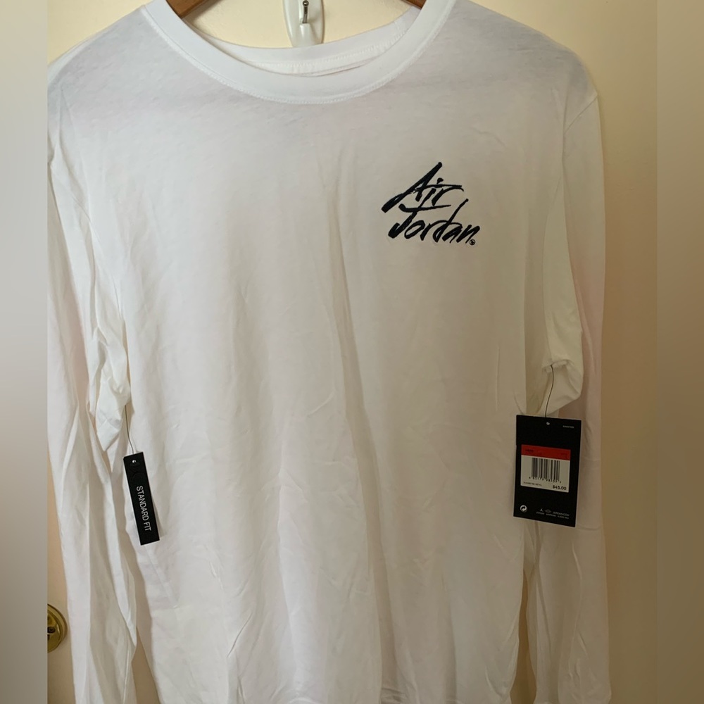 NWT Nike Air Jordan GOAT LS T-Shirt White/Infrared AV6011-100 Men’s Size L RARE